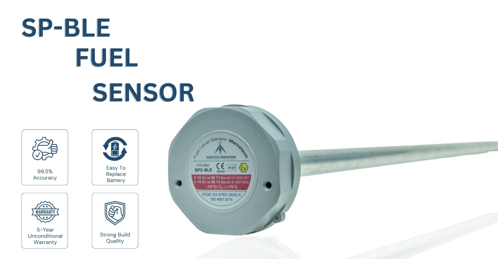 Wireless capacitive fuel level sensor with Bluetooth 5.3 support