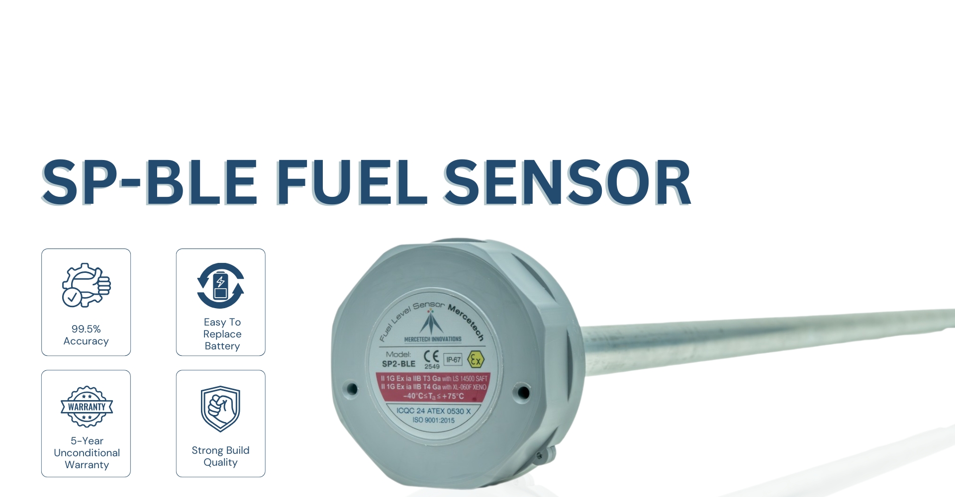 BLE 5.3 wireless capacitive fuel level sensor for fuel monitoring