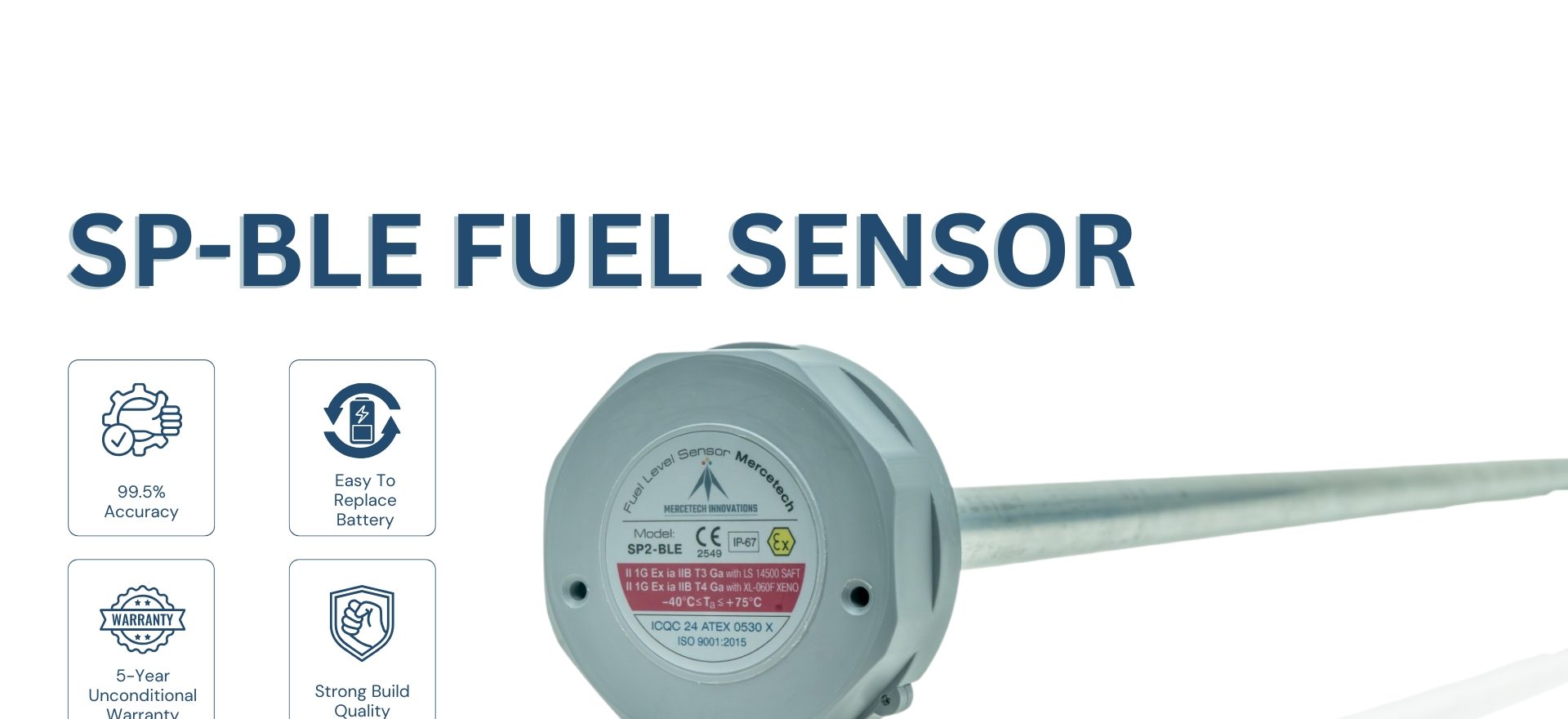 BLE 5.3 wireless capacitive fuel level sensor for fuel monitoring